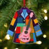 Holly Pink Guitar Christmas Ornament, Country Music Acrylic Ornament Gift LM32 670231