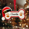 Personalized Custom Name Dog Bone With Santa Hat Acrylic Ornament TH10 896635