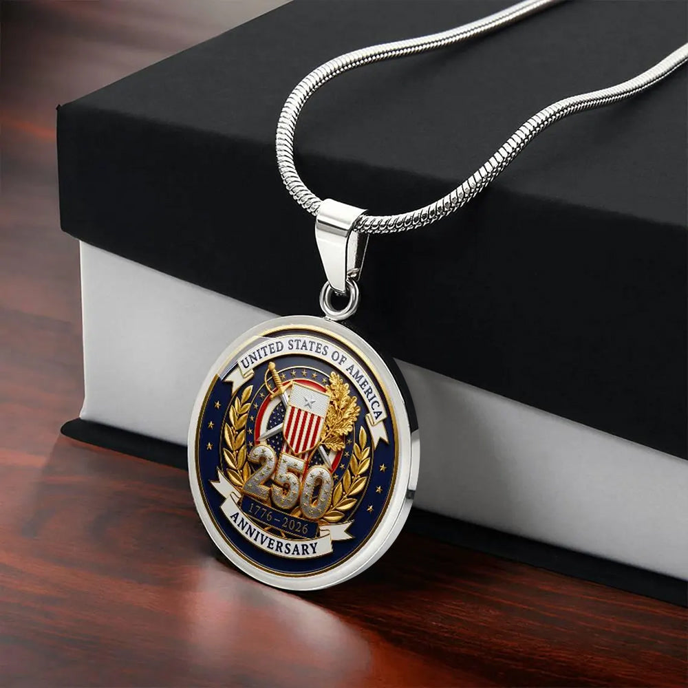 United State Of America 250 Anniversary 1776 - 2026 Circle Necklace TH10 169455