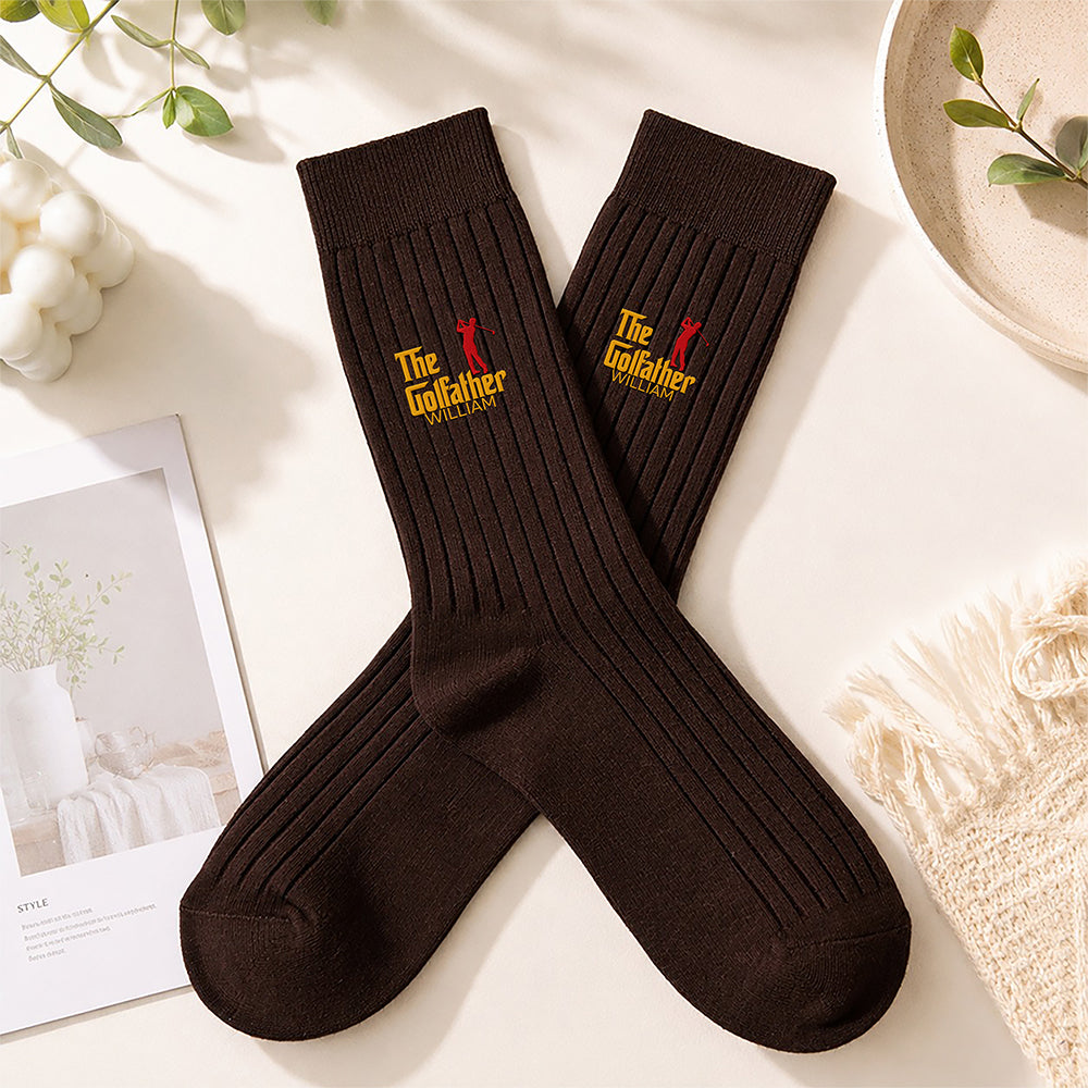 Personalized Funny The Golf Father Embroidered Socks HO82 903280