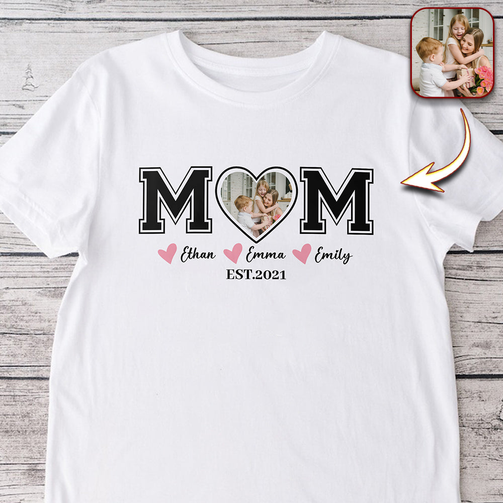 Custom Kid Name Personalized White Shirt For Mom, Mother Day Gift CH07 910846