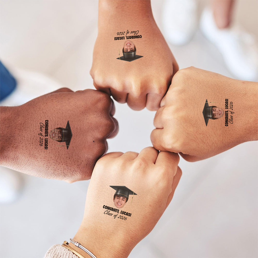 Custom Photo Graduation Party PHOTO Face Temporary Tattoos HO82 901382