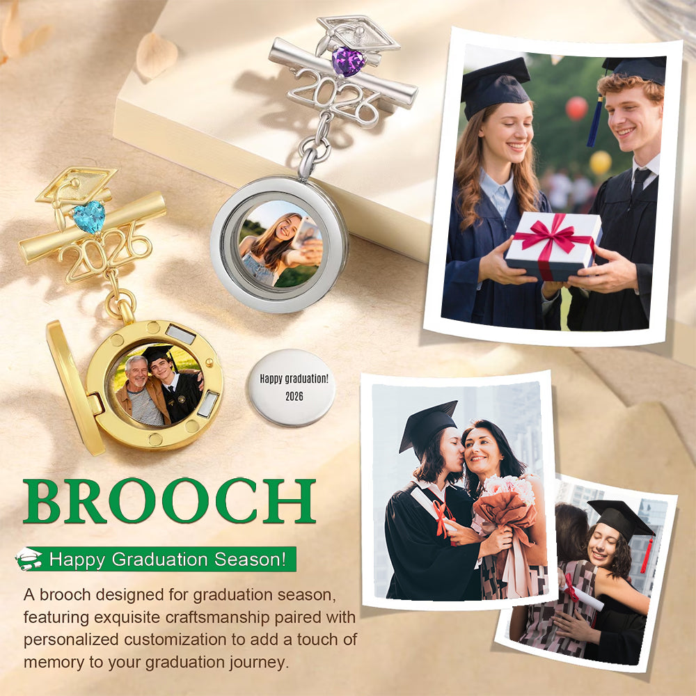 Custom Memorial Photo Walking With You Today and Always Graduation Birthstone Grad Gown Pin HA75 921078