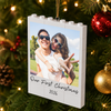 Custom Photo Our First Christmas Building Blocks Ornament TH10 171201