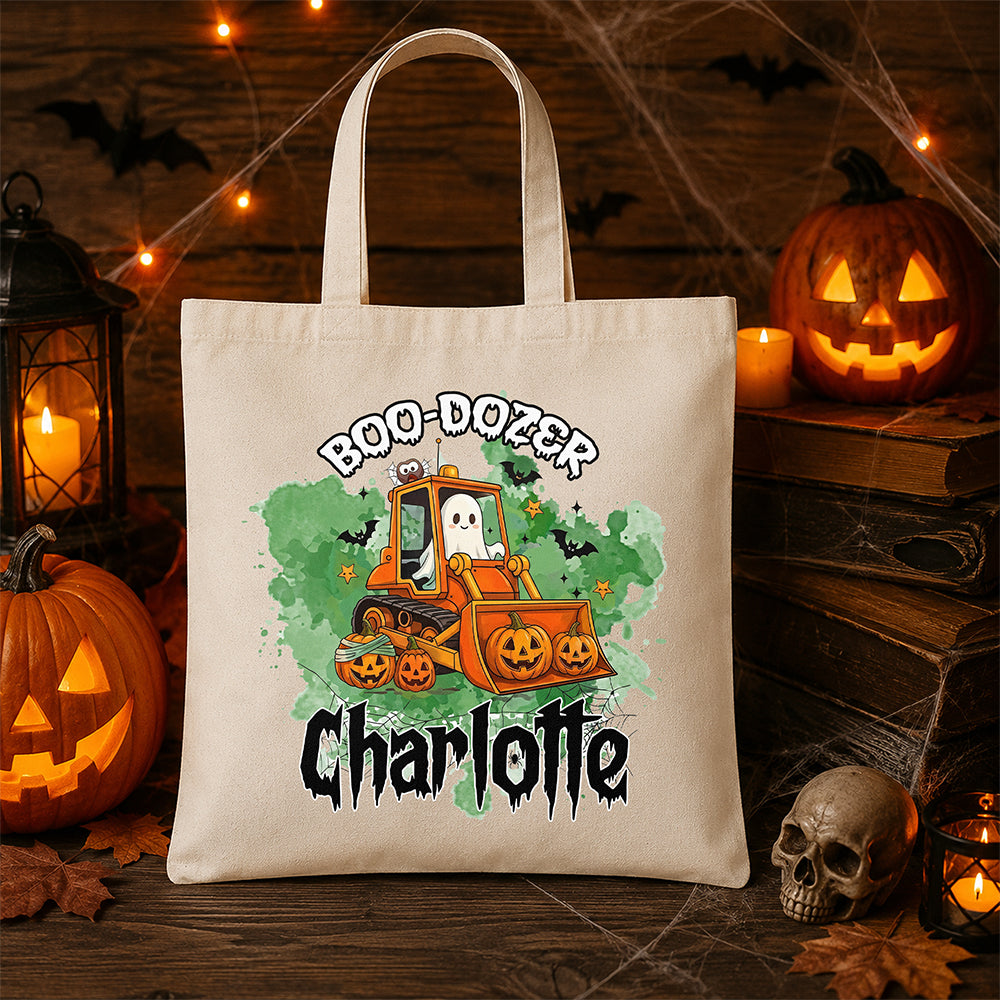 Custom Name Ghost Design Halloween Tote Bag – Personalized Spooky Trick or Treat Bag LM32 669621