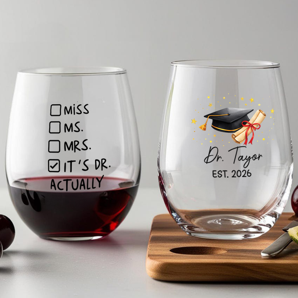 It's Doctor Graduation Personalized Wine Glass HA75 920832