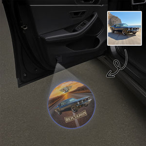 Custom Photo Car Photo Vintage Route 66 - Personalized Car Door Projector Light CH07 896436
