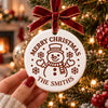 Personalized Family Name Merry Christmas Ceramic Ornament TH10 171535