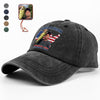 Custom Photo Hooked On Freedom America 250 Washed Denim Baseball Cap For Fishing Lovers HA75 897970