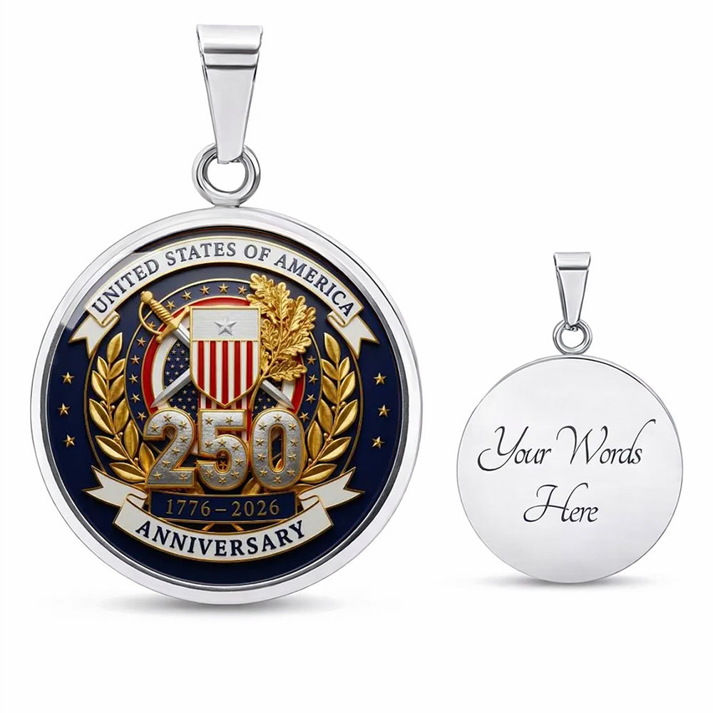 United State Of America 250 Anniversary 1776 - 2026 Circle Necklace TH10 169455
