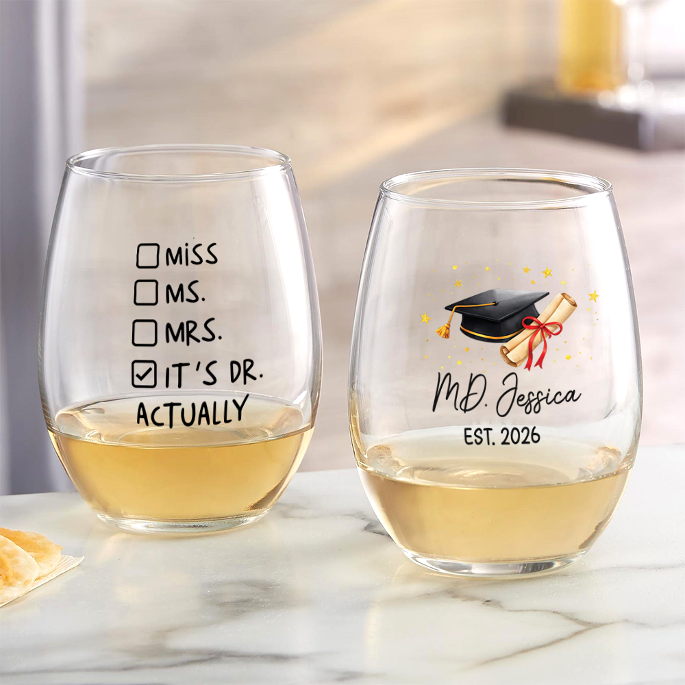 It's Doctor Graduation Personalized Wine Glass HA75 920832