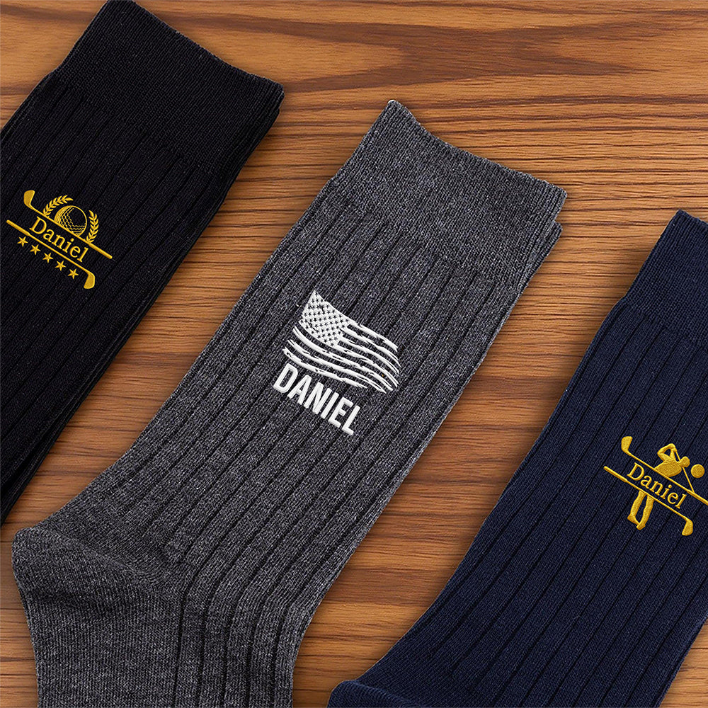 Personalized Embroidered Socks Gift for Golfer, Golf Lovers HA75 921920