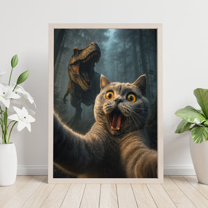 Custom Cat Photo Living That Dino Danger Life Classical Style Poster Gift For Cat Lovers HO82 894842