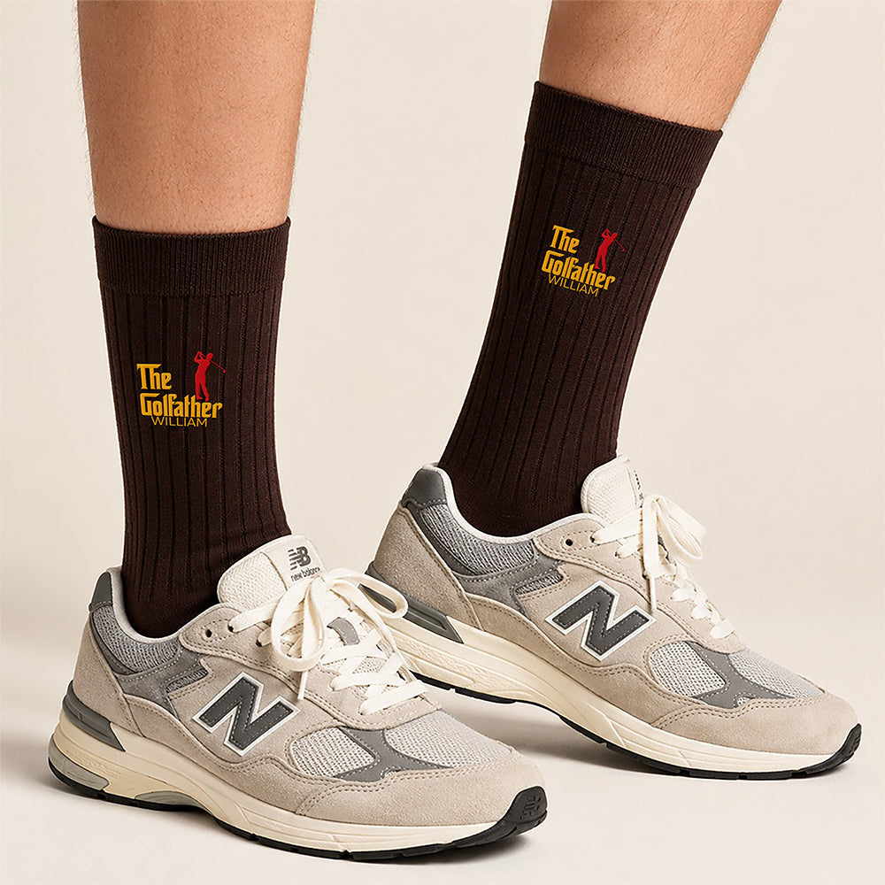 Personalized Funny The Golf Father Embroidered Socks HO82 903280