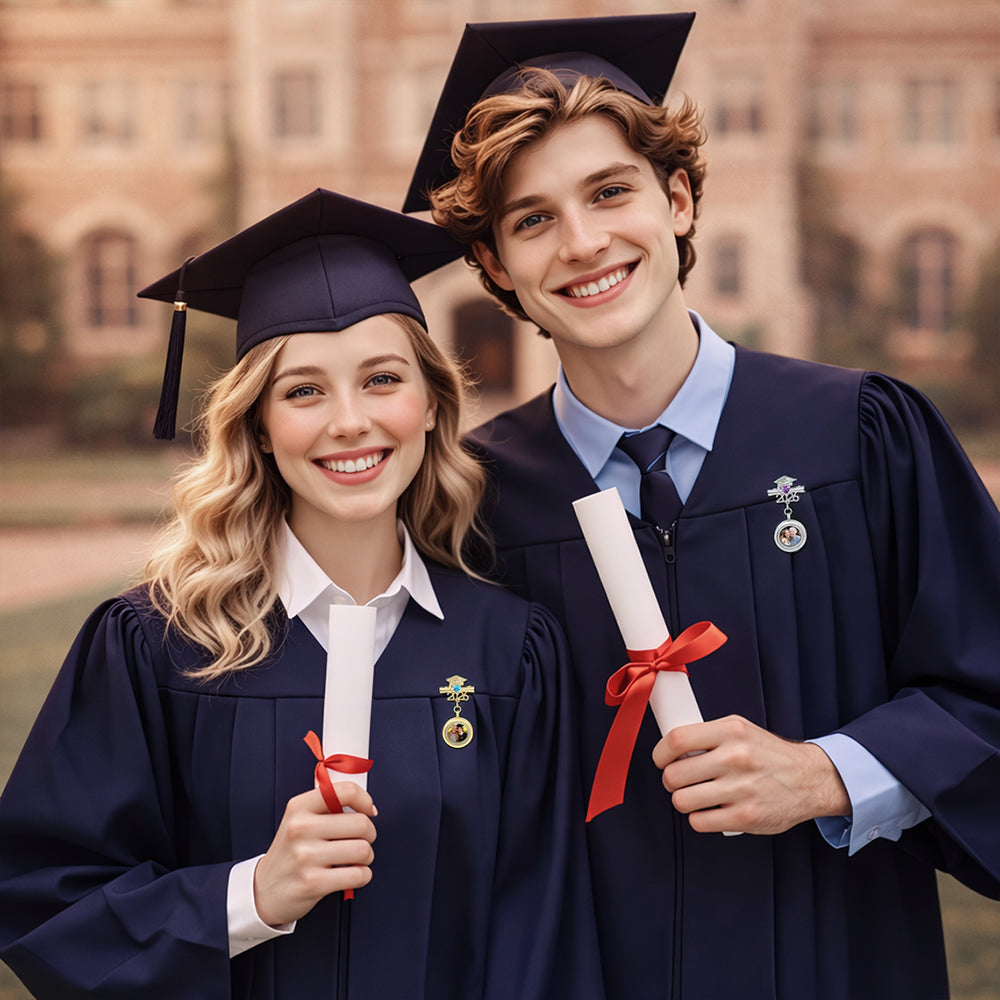 Custom Memorial Photo Walking With You Today and Always Graduation Birthstone Grad Gown Pin HA75 921078