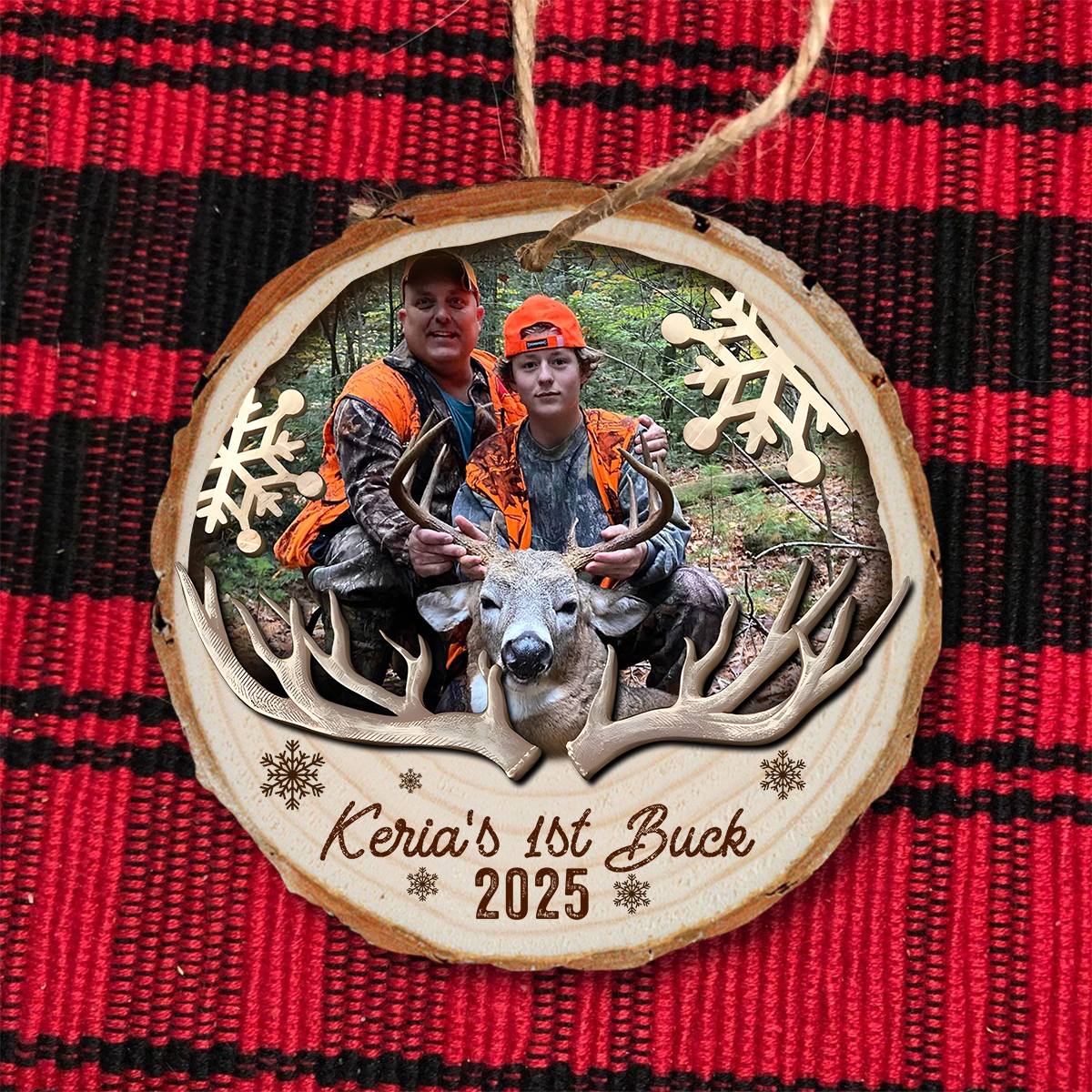 Custom Hunting Photo Wood Slice Christmas Ornament Christmas Tree Decoration TH10 896685