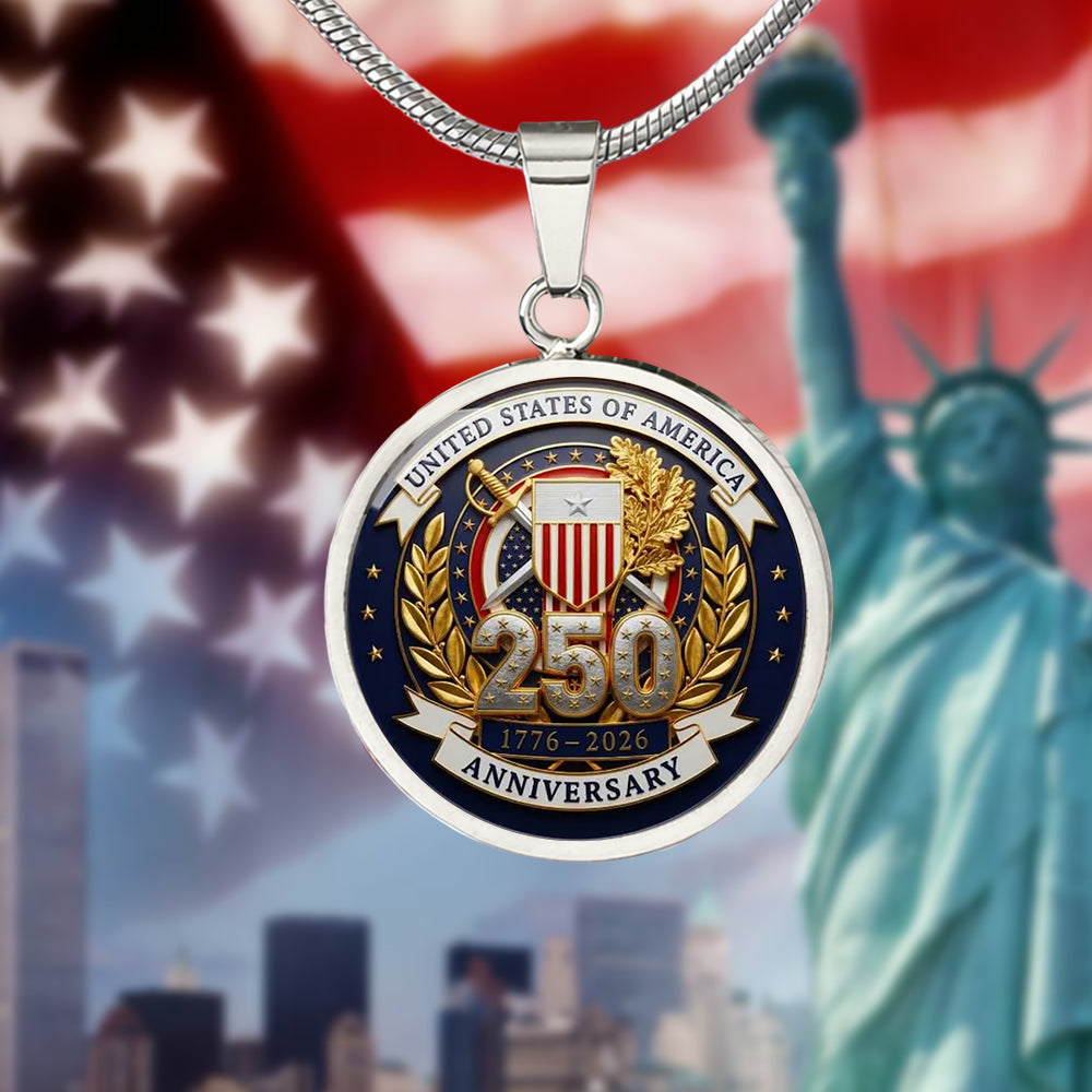 United State Of America 250 Anniversary 1776 - 2026 Circle Necklace TH10 169455