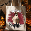 Custom Name Ghost Design Halloween Tote Bag – Personalized Spooky Trick or Treat Bag LM32 669621