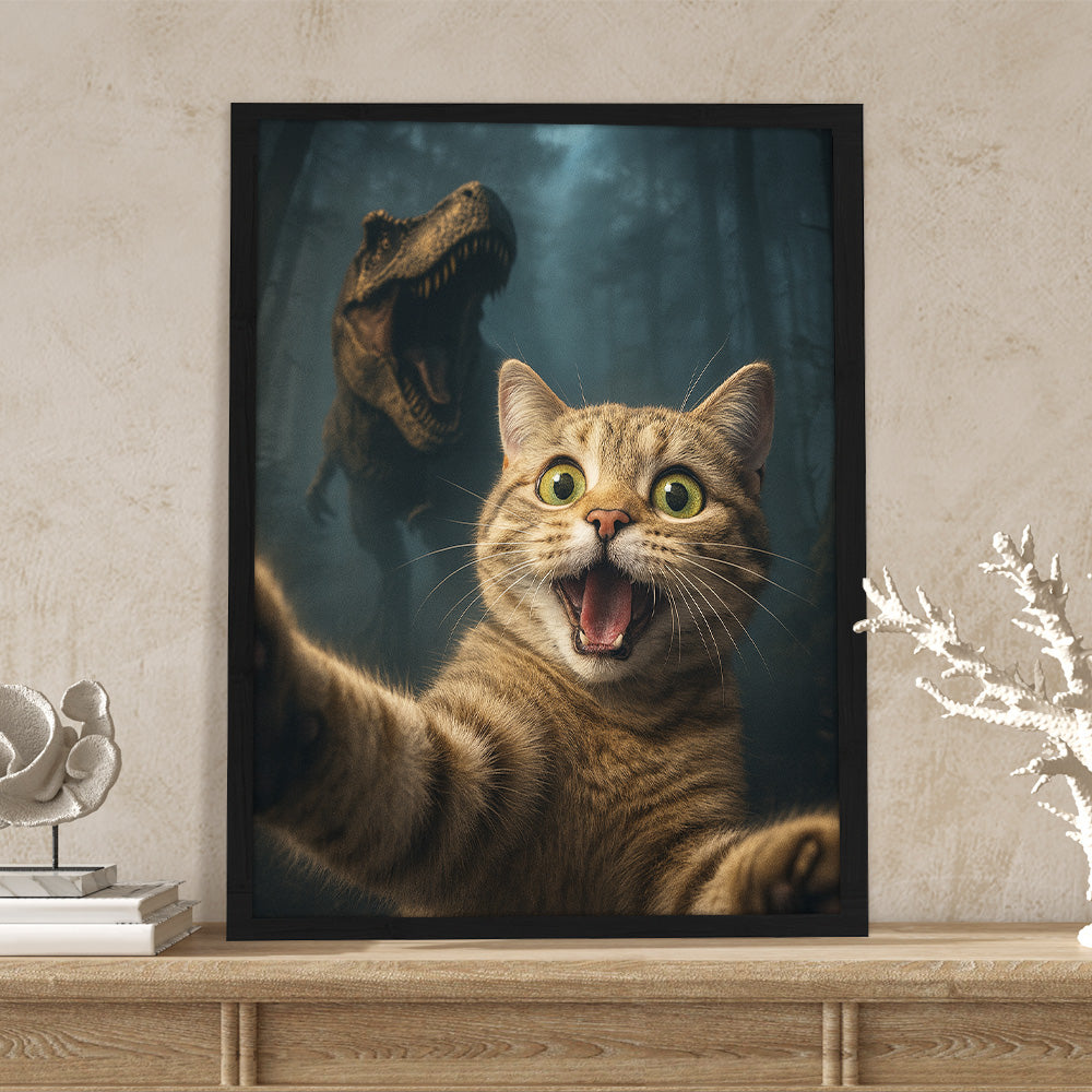Custom Cat Photo Living That Dino Danger Life Classical Style Poster Gift For Cat Lovers HO82 894842