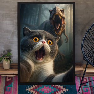 Custom Cat Photo Living That Dino Danger Life Classical Style Poster Gift For Cat Lovers HO82 894842