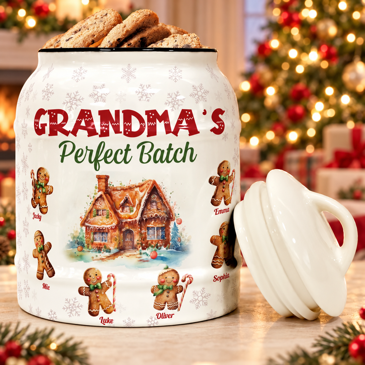 Personalized Grandma's Perfect Batch, Christmas Cookie Jar TH10 171489