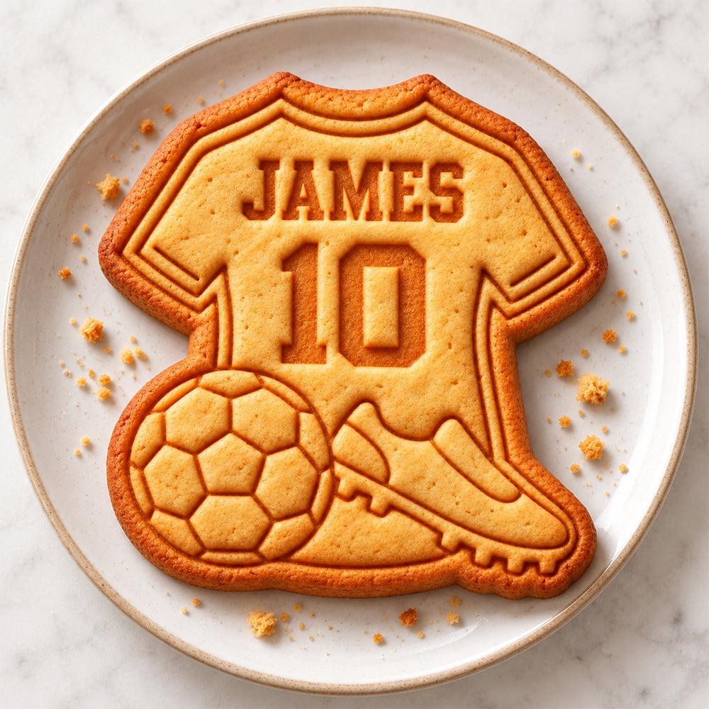 Custom Name Football Shirt Shaped Cookie Stamp, Sports Celebration Baking Accessory HO82 904160