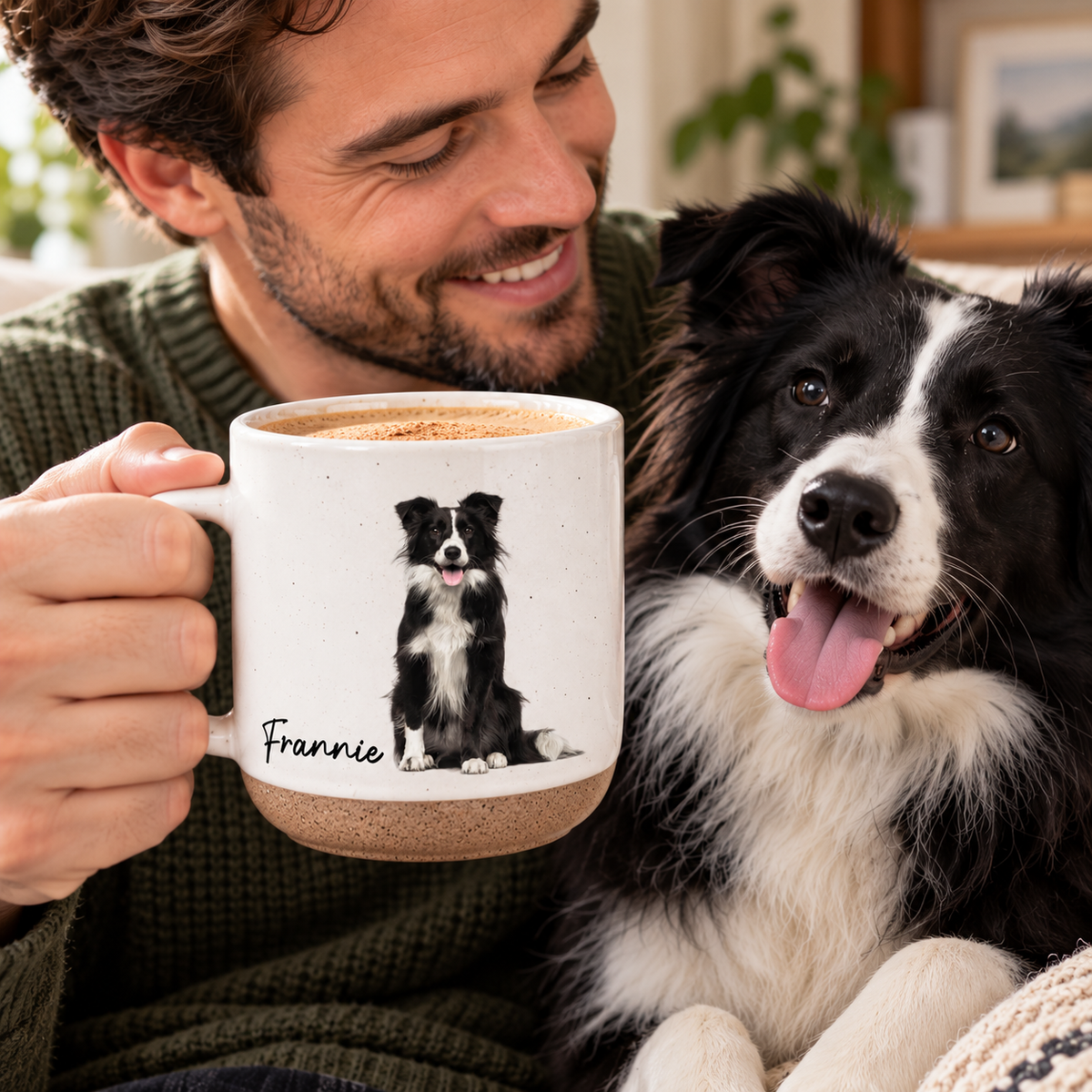 Custom Dog Portrait Pottery Mug For Dog Lovers HO82 903936