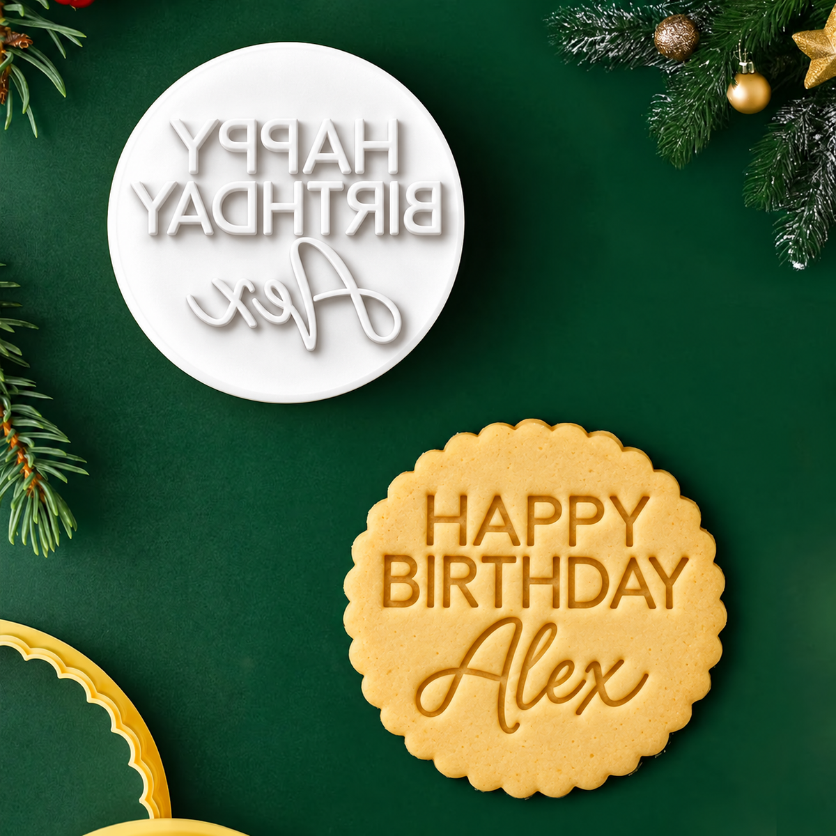 Personalized Custom Name Happy Birthday Cookie Stamp TH10 171513