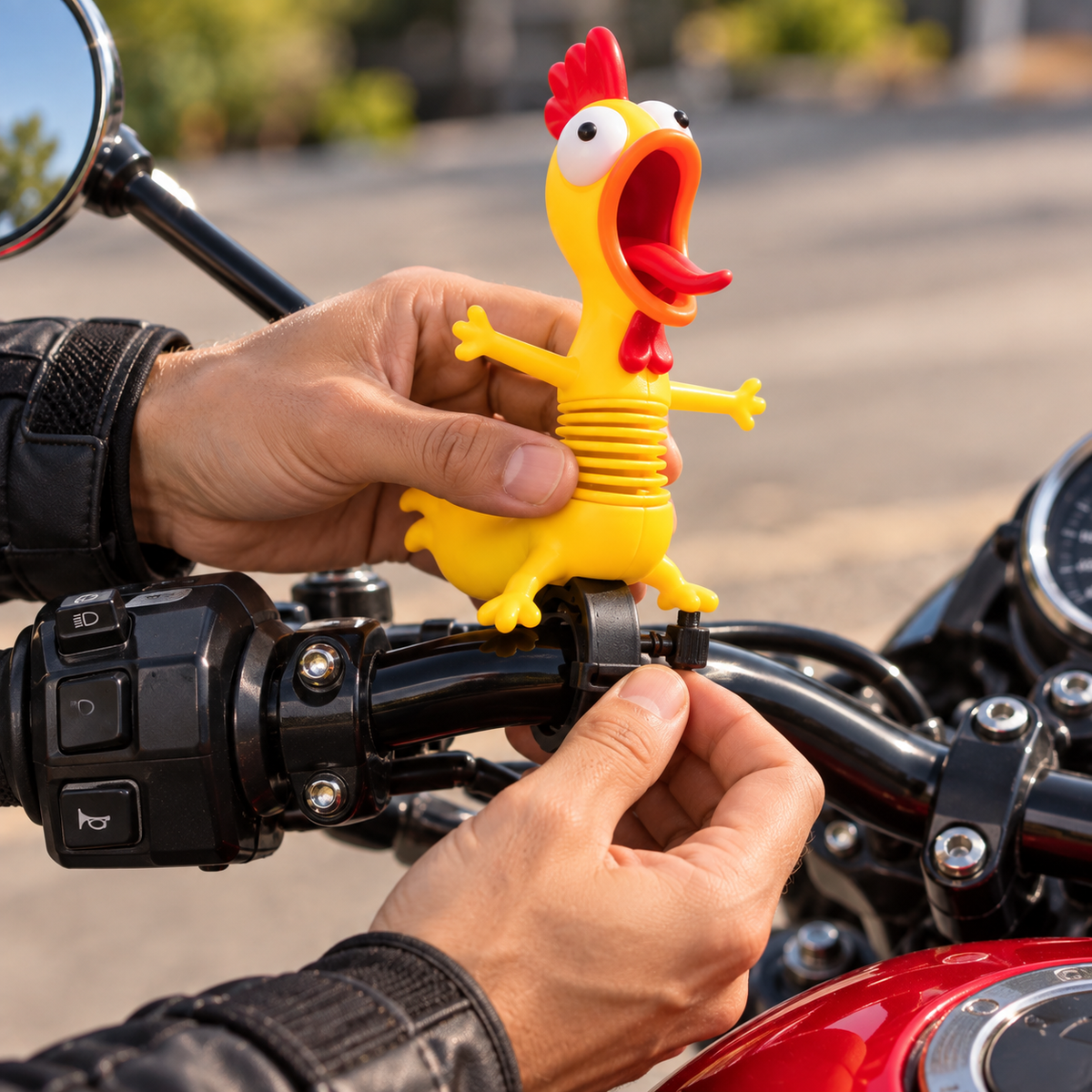 Screaming Chicken Motorcycle Handlebar Toy HO82 903942