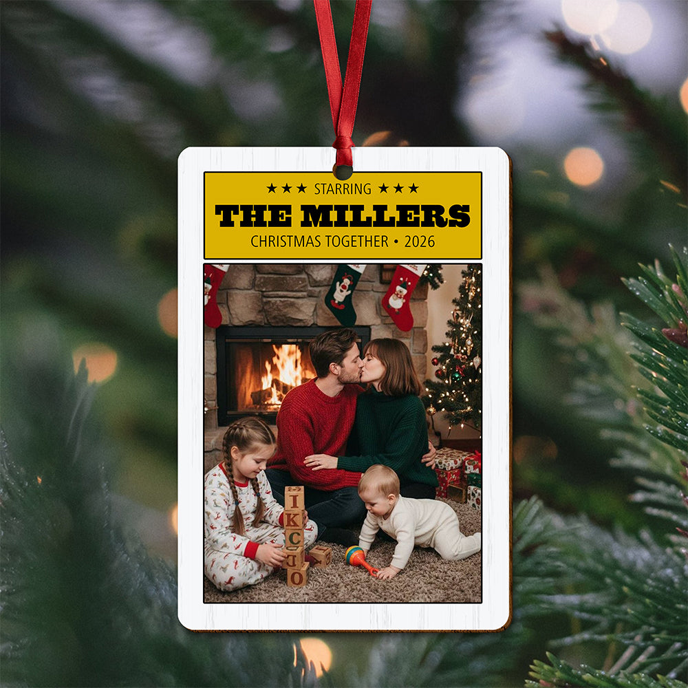 Custom Photo Christmas Together 2026 Wood Ornament – Personalized Family Christmas Gift HO82 903330