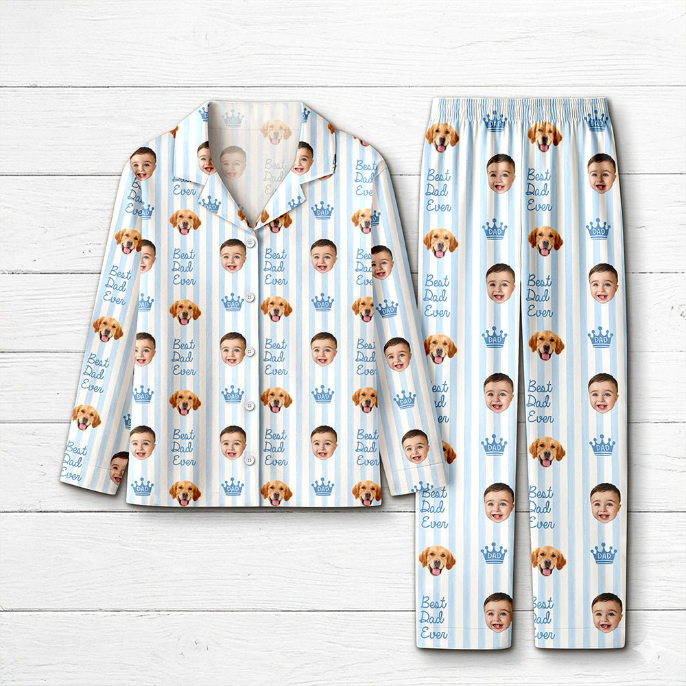 Personalized Pajamas with Kids Photo - Best Dad Mom Ever Pajamas CH07 911986