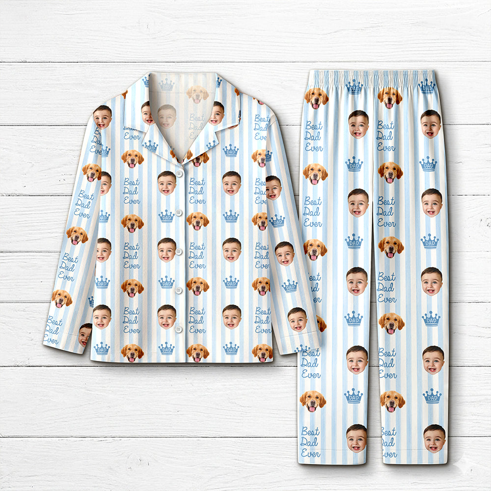 Personalized Pajamas with Kids Photo - Best Dad Mom Ever Pajamas CH07 911986
