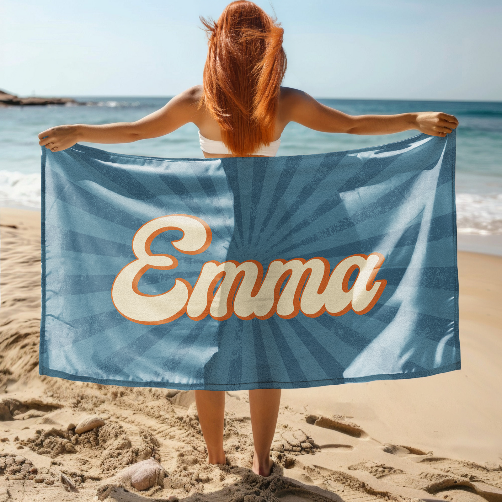 Personalized Name Party Summer Retro Style Beach Towels LM32 893445