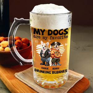 My Dog Is My Favorite Drinking Buddy - Personalized Glass Beer Mug CH07 895568