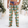Fake Underwear Custom Dog Photo Flannel Sweatpants Funny Christmas Gag Pants CH07 180530