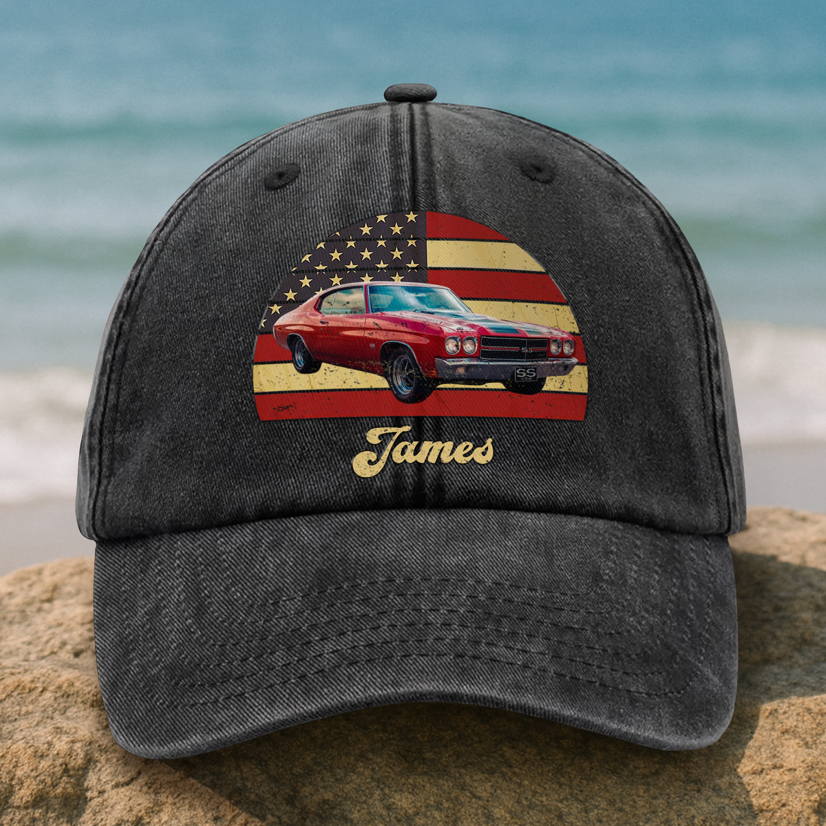 Custom Photo Vintage Retro Car Washed Denim Baseball Cap HA75 892552