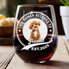 Custom Photo Mom of a Spoiled Rotten Dog - Personalized Wine Glass CH07 895494