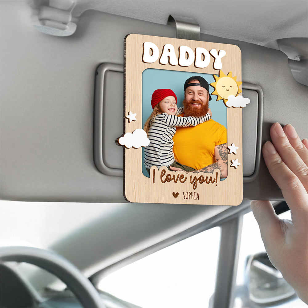 Custom Photo Daddy I Love You Car Visor Father's Day Gift LM32 668959
