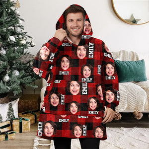 Custom Photo Family Hoodie Blanket For Family Gift HA75 898386