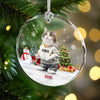 Custom Photo Cat Christmas Glass Ornament CH07 899786