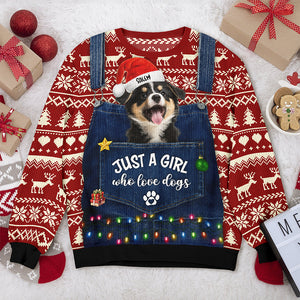 Custom Photo Just A Girl Who Love Dogs Cats Ugly Sweater CH07 899358