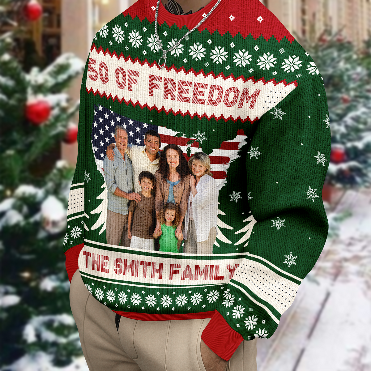 Custom Family Photo 250 Years Of Freedom America Ugly Sweater LM32 897139