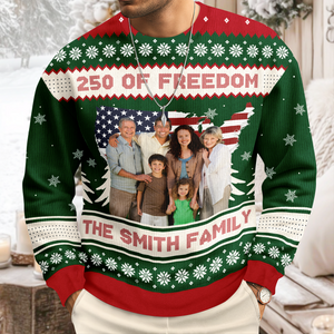 Custom Family Photo 250 Years Of Freedom America Ugly Sweater LM32 897139