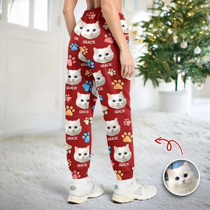 Custom Cat You Left Paw Prints On My Heart 3D Effect Sweatpants HO82 900380