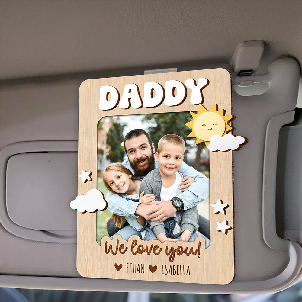 Custom Photo Daddy I Love You Car Visor Father's Day Gift LM32 668959