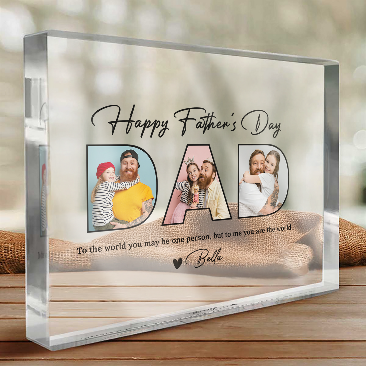 Custom Photo Happy Father's Day Acrylic Block Plaque, Unique Keepsake HO82 894014