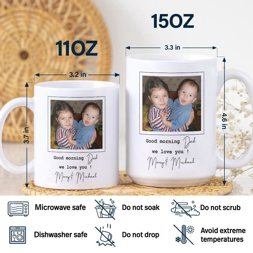 Custom Photo Dad We Love You White Mug - Personalized Father’s Day Gift HO82 902518
