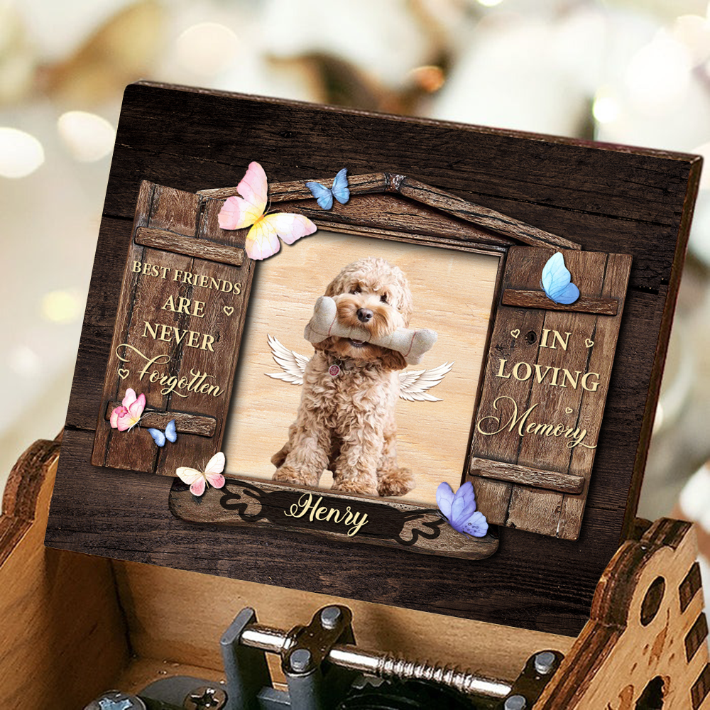 Custom Photo Best Friends Are Never Forgotten Dog Memorial Music Box LM32 893201