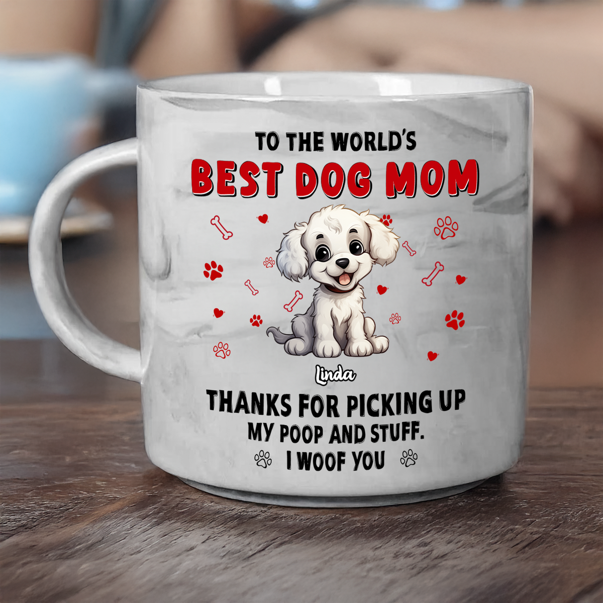 Personalized Gift To The World's Best Dog Mom Marble Mug LM32 893253