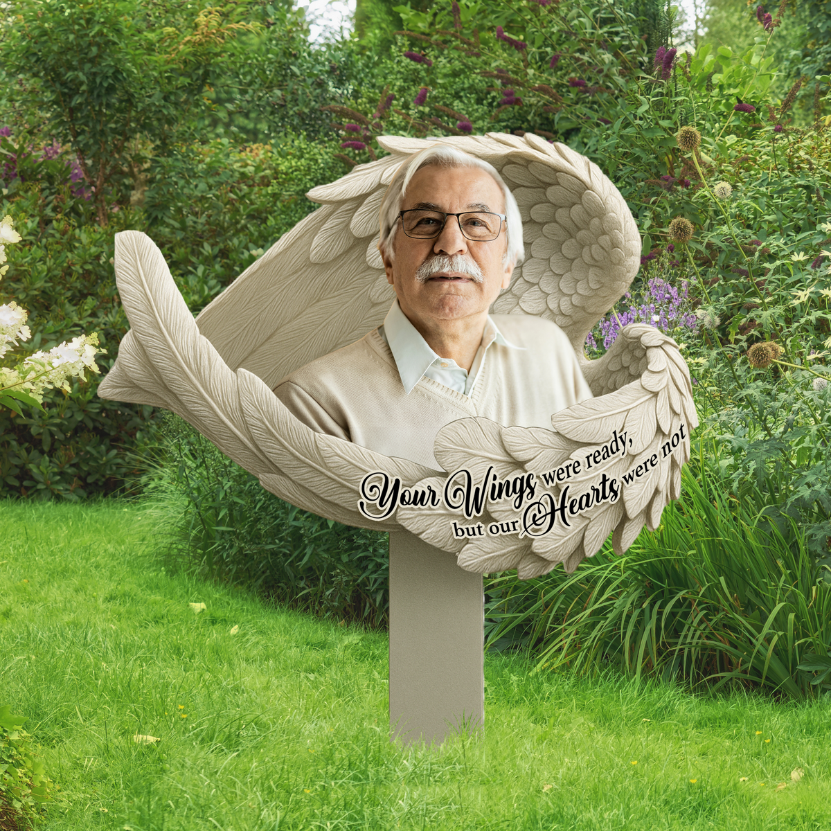 Custom Photo Your Wings Were Ready Memorial Garden Stake TH10 892843